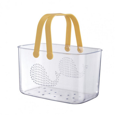 Šampūns Vannas istabas plaukts Vannas istabas glabāšanas grozs Dobi caurumi Drenāža Caurspīdīga piekārta Uzglabāšana Ietaupiet vietu Dziļa mājsaimniecība St