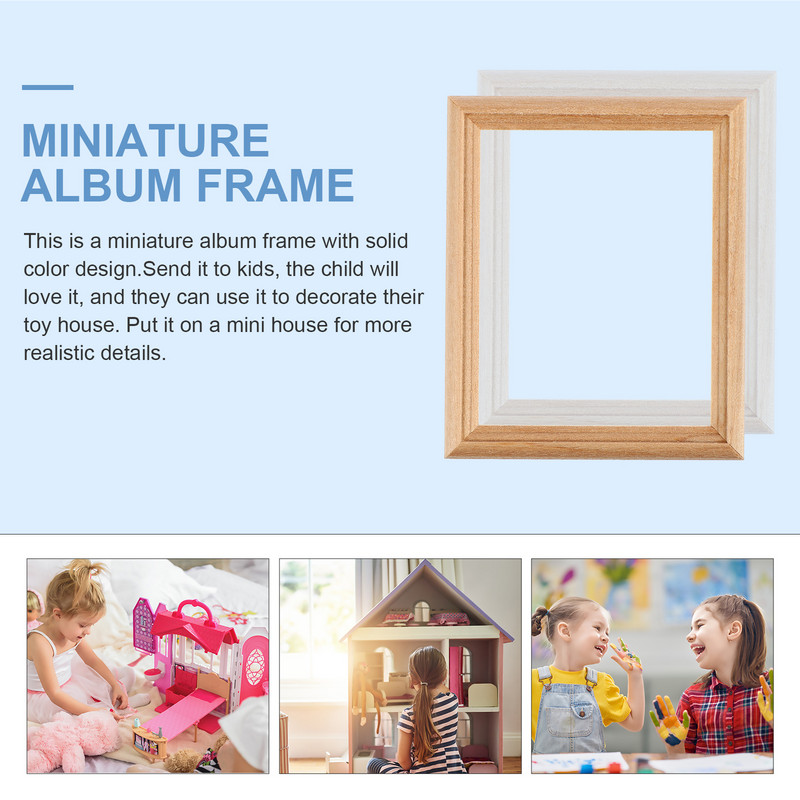 Κορνίζα Φωτογραφία Εικόνα Κορνίζες σπιτιού Ημιτελή ξύλινα έπιπλα μινιατούρα Μίνι θήκη κοπής Θέση ξύλινο παιδικό μοντέλο στηρίγματα