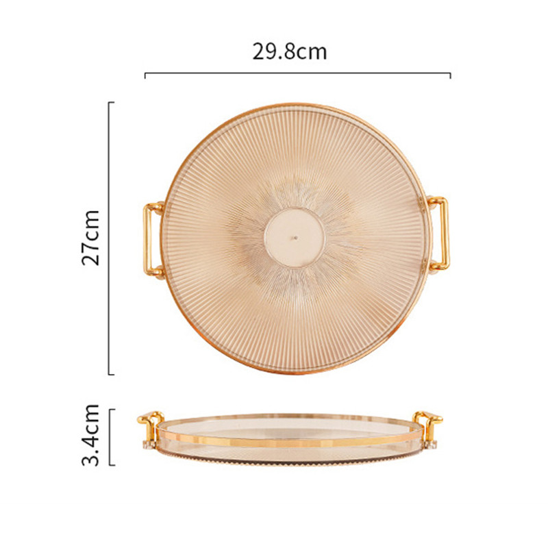 Apaļa uzglabāšanas paplāte Mājas viesistaba Kafijas galds Tējas tase Uzglabāšanas šķīvis Akrila paplāte Aromterapija Organizatora paplāte Mājas dekors