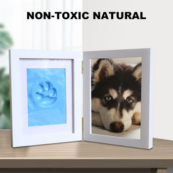 Рамки за картини Дървена рамка за снимки Комплект отпечатъци от глина Дървена рамка за снимки Глинена форма за отпечатък на лапа Куче Мемориални подаръци