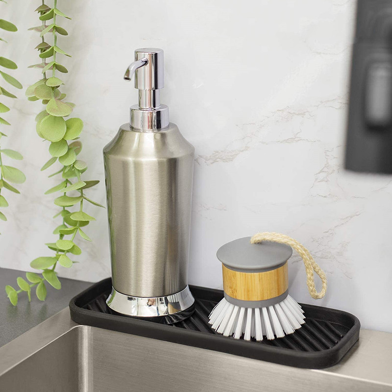 Silikona drenāžas paplāte galda piederumiem ūdens glāzei augļu dārzeņu virtuves izlietnes organizatoram uzglabāšanas paplāte sūkļa turētājs ziepju dozators