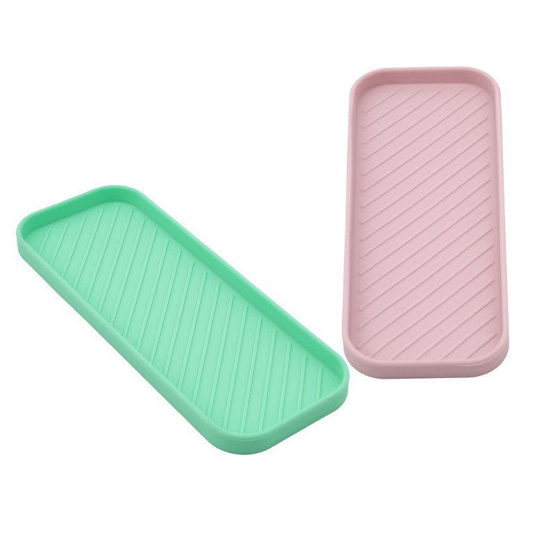 Silikona drenāžas paplāte galda piederumiem ūdens glāzei augļu dārzeņu virtuves izlietnes organizatoram uzglabāšanas paplāte sūkļa turētājs ziepju dozators