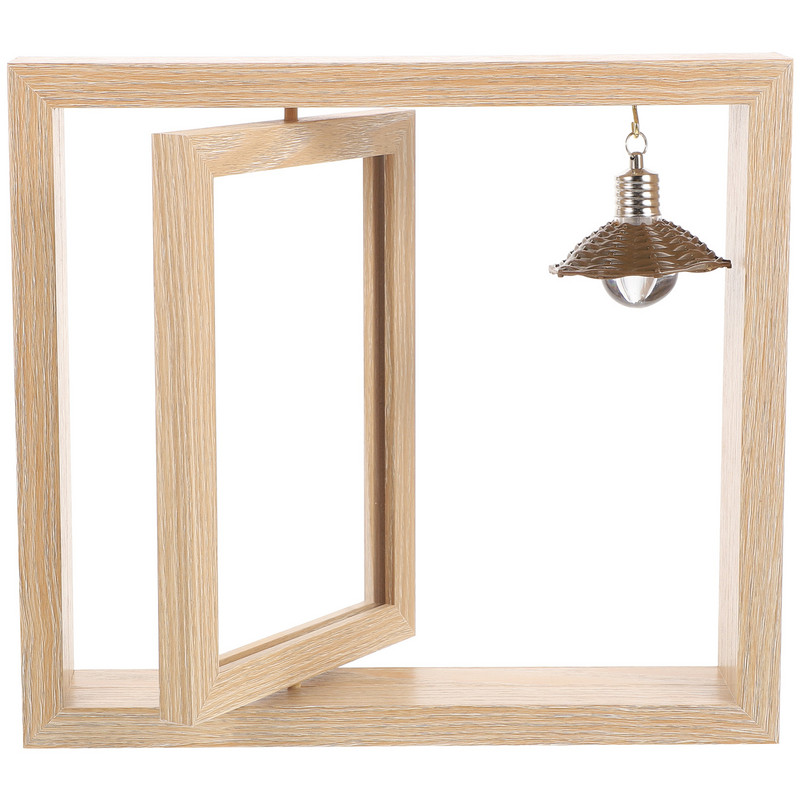 Rāmis Attēlu Foto rāmji Divpusēji koka sānu vējdzirnavas, rotējošas sānu saimniecības zemniecisks galda virsma, vertikāli piekārti