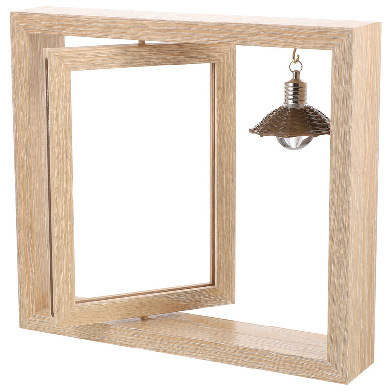 Rāmis Attēlu Foto rāmji Divpusēji koka sānu vējdzirnavas, rotējošas sānu saimniecības zemniecisks galda virsma, vertikāli piekārti