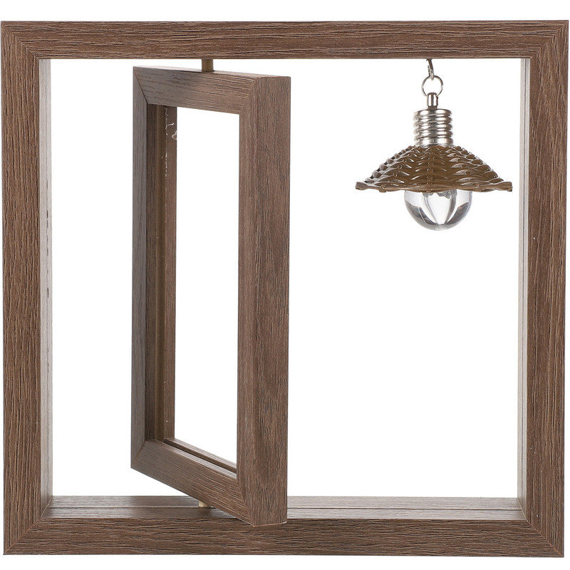 Rāmis Attēlu Foto rāmji Divpusēji koka sānu vējdzirnavas, rotējošas sānu saimniecības zemniecisks galda virsma, vertikāli piekārti