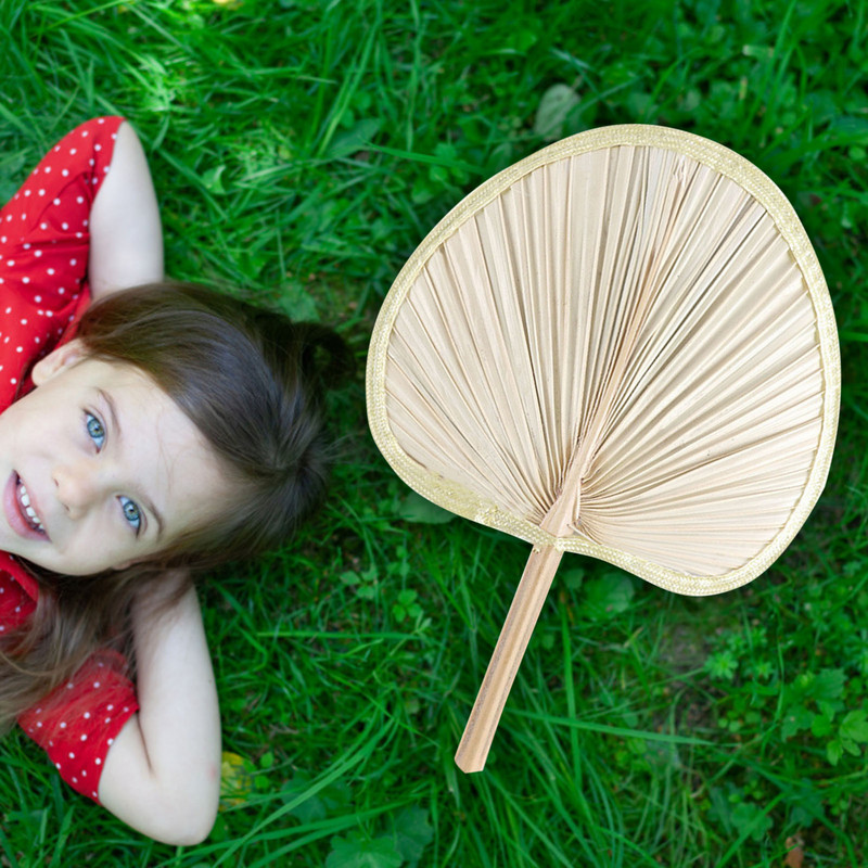 1 vnt. rankų darbo ventiliatorius, rankinis palmių lapų ventiliatorius, šaunus kūdikių uodų atbaidymo ventiliatorius vasaros vadovas šiaudinis rankinis ventiliatorius palmių lapelis