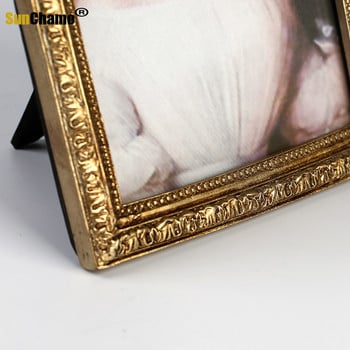 Европа Винтидж издълбана рамка за снимки от смола Стара френска врата Shap 8x10 Рамки за снимки Кутия за сенки Фоторамка Рожден ден Сватбен подарък
