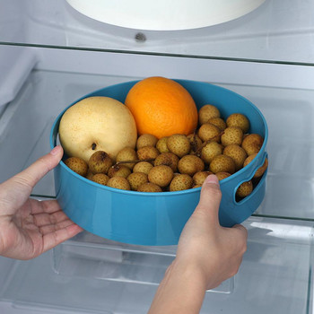 Кутия за закуски Плодови подправки Тава за съхранение Неплъзгаща се Въртяща се на 360 градуса пластмасова многофункционална козметика за кухня