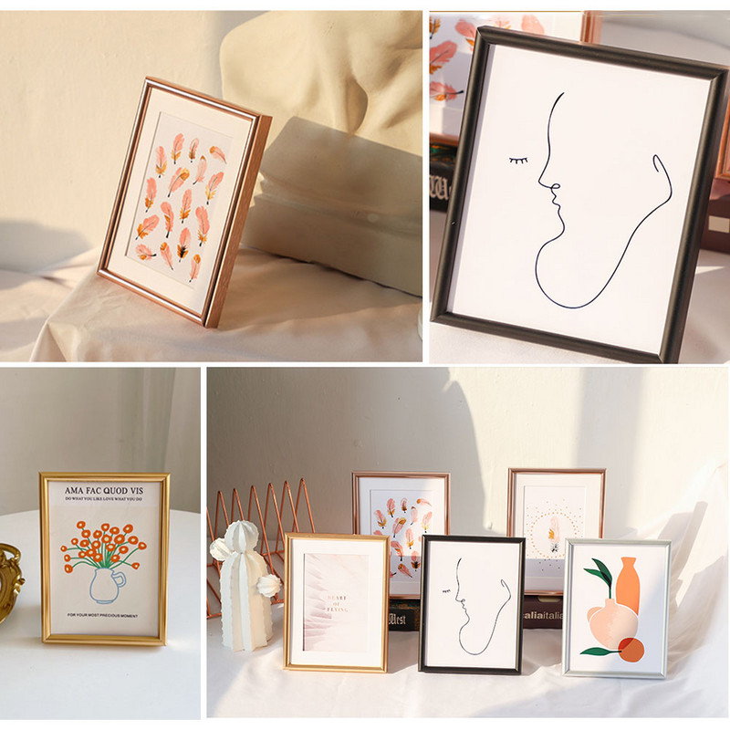 6/7 collu foto rāmji alumīnija sakausējuma taisnstūra rāmji attēliem vienkārši šauri sānu rāmji attēliem mājas dekorēšanai