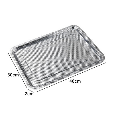 Δίσκος αποστράγγισης με πυκνή τρύπα από ανοξείδωτο χάλυβα Ορθογώνιο Τηγάνι φίλτρου λαδιού τηγανίσματος Αξεσουάρ κουζίνας Πιάτο αποθήκευσης λαχανικών