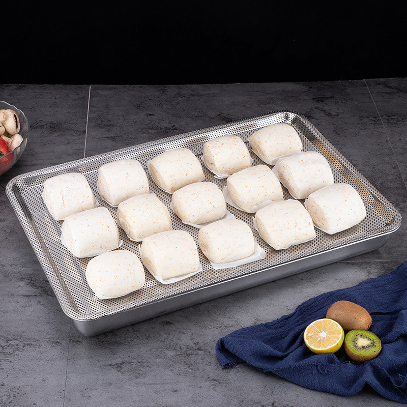 Δίσκος αποστράγγισης με πυκνή τρύπα από ανοξείδωτο χάλυβα Ορθογώνιο Τηγάνι φίλτρου λαδιού τηγανίσματος Αξεσουάρ κουζίνας Πιάτο αποθήκευσης λαχανικών