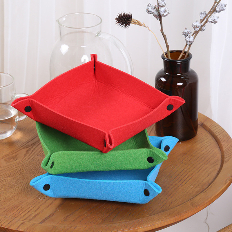 Salokāma glabāšanas kastīte PU ādas kvadrātveida paplāte kauliņu galda spēlēm atslēgu paliktņa galddatora uzglabāšanas kastīte Maks monētu kastes paplātes dekors