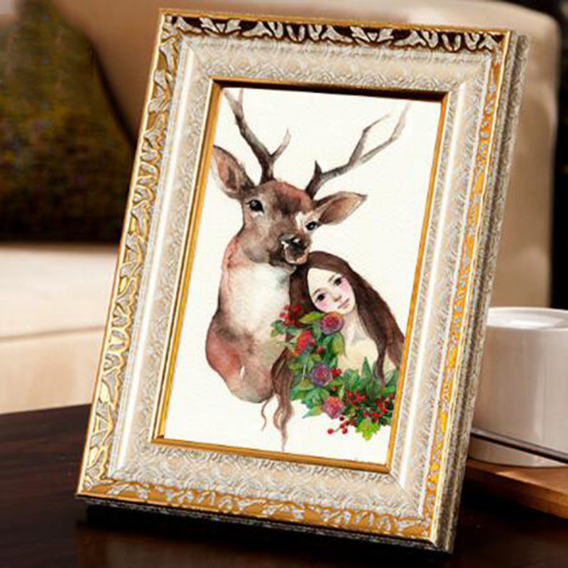 Eiropas stila dekoratīvās gleznošanas rāmis foto rāmis Retro rāmji mājas dekorēšanai rakstāmgalda noformējuma dāvana 6/7/8 collas/10 collas/A4