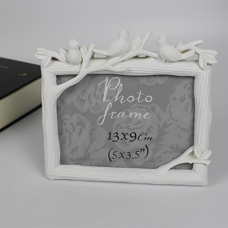 5-tolline Creative Art valge puidutera vaiguga pildiraam Three Bird Table fotoraam kodukunsti kaunistamiseks