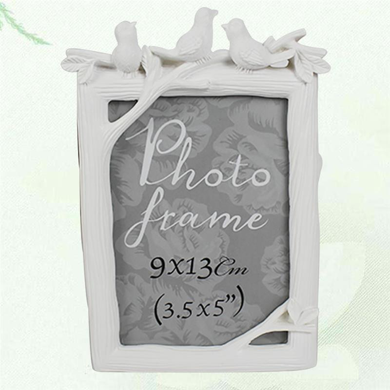 5-tolline Creative Art valge puidutera vaiguga pildiraam Three Bird Table fotoraam kodukunsti kaunistamiseks