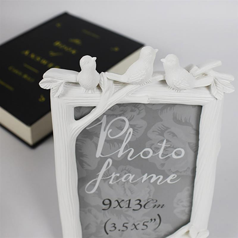 5-tolline Creative Art valge puidutera vaiguga pildiraam Three Bird Table fotoraam kodukunsti kaunistamiseks