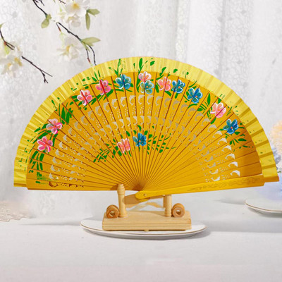 Ispaniškas dvipusis dažytas gryno medžio sulankstomas vėduoklių šokių vakarėlis rankinis ventiliatorius klasikinis namų dekoravimas amatų dovanų vakarėliui
