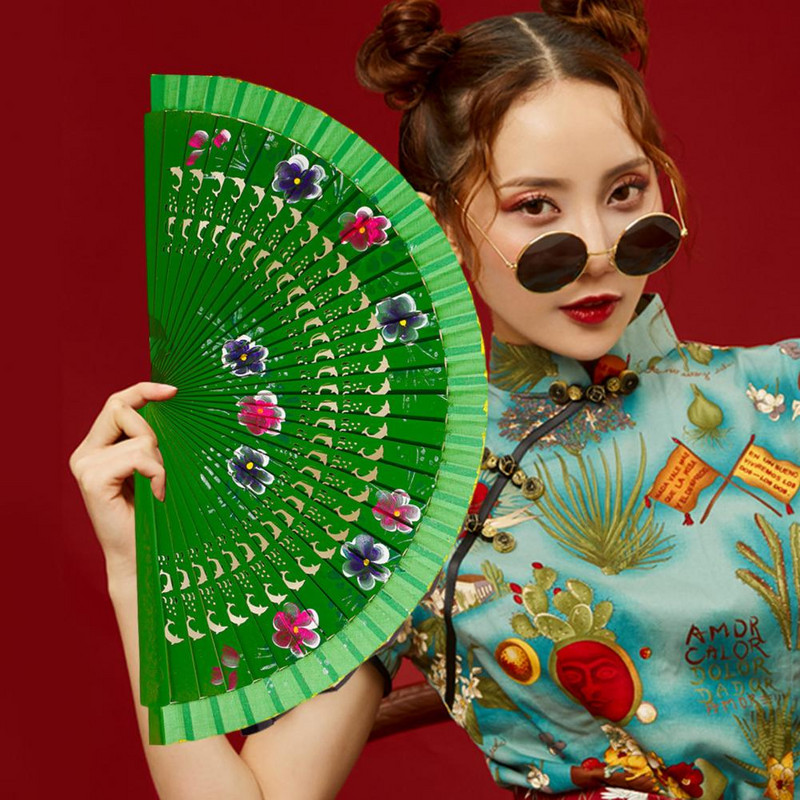 Ispaniškas dvipusis dažytas gryno medžio sulankstomas vėduoklių šokių vakarėlis rankinis ventiliatorius klasikinis namų dekoravimas amatų dovanų vakarėliui