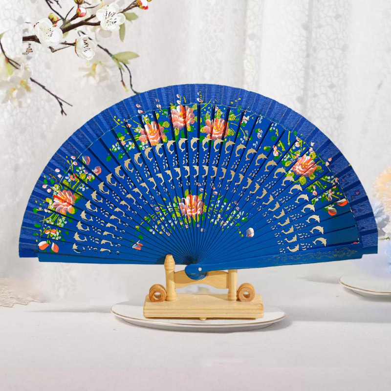 Ispaniškas dvipusis dažytas gryno medžio sulankstomas vėduoklių šokių vakarėlis rankinis ventiliatorius klasikinis namų dekoravimas amatų dovanų vakarėliui