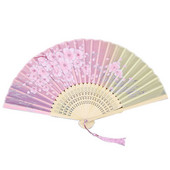 Sena stila saliekams vēdeklis pārnēsājams bambusa vēdeklis persiku ziedu rokdarbu rozā deju ventilatora kāzu ballītes dāvanu rokdarbu rotājums