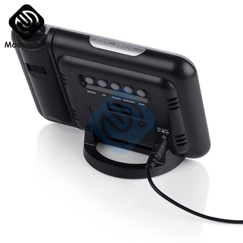 Radošs krāsu LCD digitālais projekcijas modinātājs temperatūras termometrs mitrums higrometrs galda LED laika projektora kalendārs