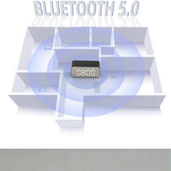 Ηχείο Bluetooth με μεγάλη οθόνη καθρέφτη LED Ψηφιακό ξυπνητήρι με θήκη τηλεφώνου Θερμοκρασία TF Αναπαραγωγή κάρτας για υπνοδωμάτιο