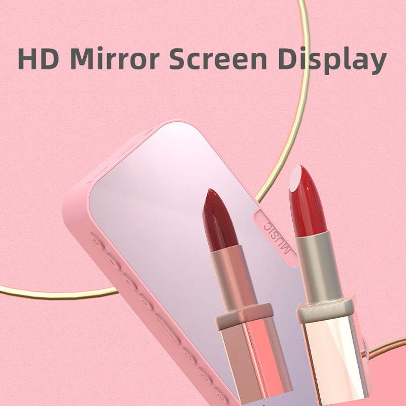 Bluetooth zvučnik s velikim LED zaslonom zrcala Digitalni budilnik s držačem telefona Temperatura TF kartice Reprodukcija za spavaću sobu