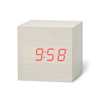 Νέο πιστοποιημένο ψηφιακό ξύλινο ξυπνητήρι LED Ξύλινο ρολόι ρετρό λάμψη Επιτραπέζιο ντεκόρ Φωνητικός έλεγχος Λειτουργία αναβολής Εργαλεία γραφείου