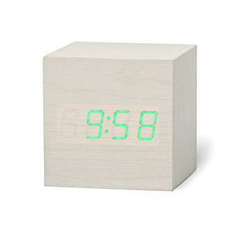 Νέο πιστοποιημένο ψηφιακό ξύλινο ξυπνητήρι LED Ξύλινο ρολόι ρετρό λάμψη Επιτραπέζιο ντεκόρ Φωνητικός έλεγχος Λειτουργία αναβολής Εργαλεία γραφείου