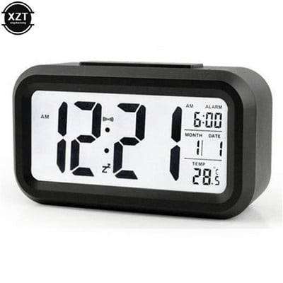 Ceas de timp Ceas de masă electric de birou Alarma electronică cu ecran mare cu LED-uri Ceas de birou Date Calendar Calendar Ceas de birou