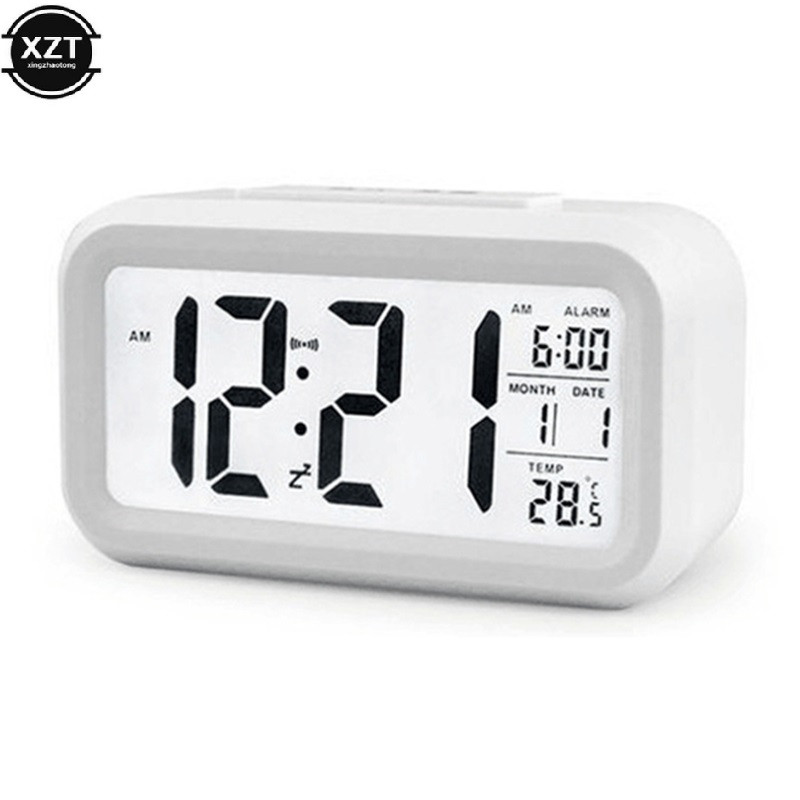 Ceas de timp Ceas de masă electric de birou Alarma electronică cu ecran mare cu LED-uri Ceas de birou Date Calendar Calendar Ceas de birou