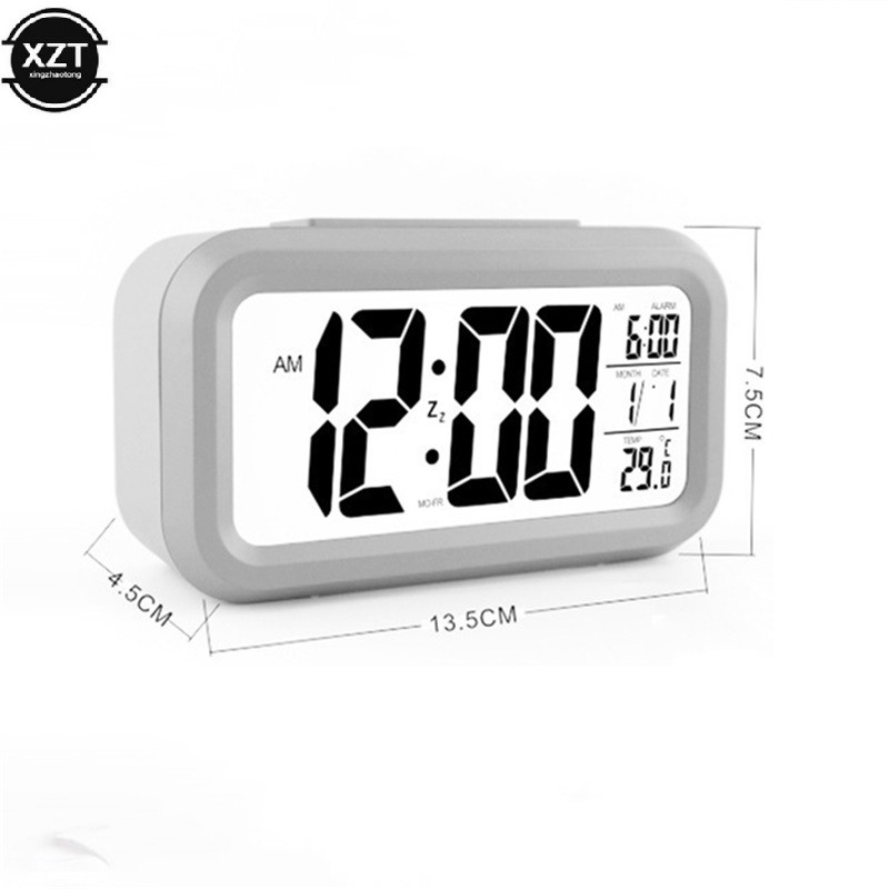 Ceas de timp Ceas de masă electric de birou Alarma electronică cu ecran mare cu LED-uri Ceas de birou Date Calendar Calendar Ceas de birou