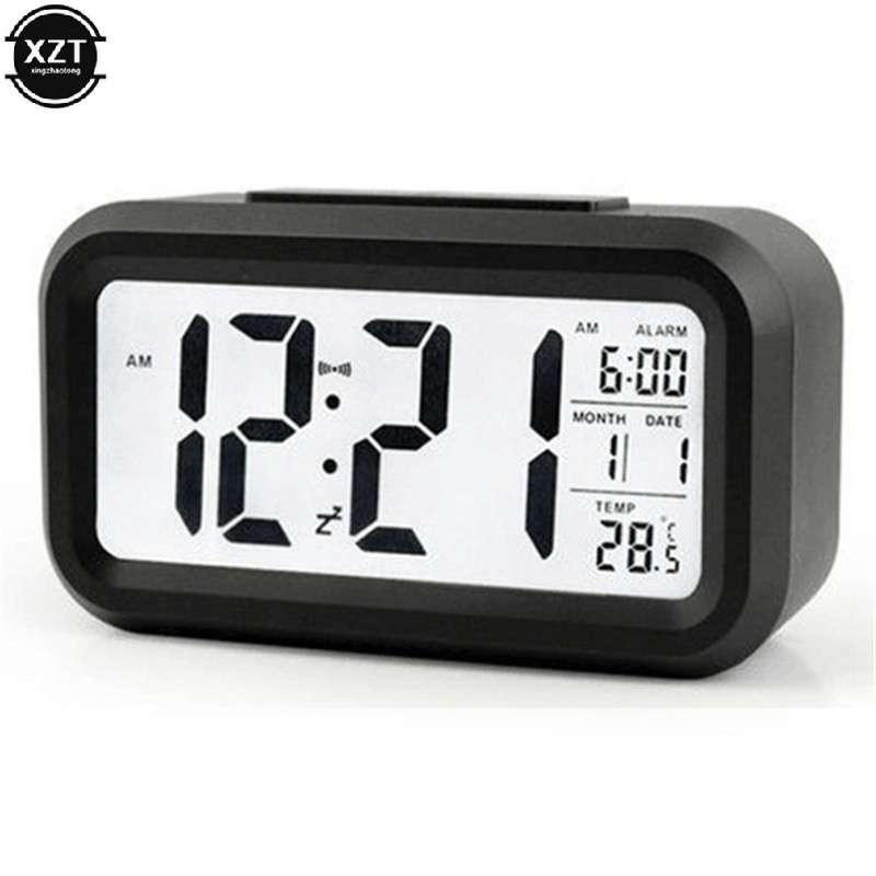 Ceas de timp Ceas de masă electric de birou Alarma electronică cu ecran mare cu LED-uri Ceas de birou Date Calendar Calendar Ceas de birou