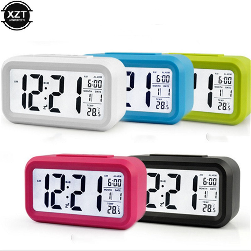 Ceas de timp Ceas de masă electric de birou Alarma electronică cu ecran mare cu LED-uri Ceas de birou Date Calendar Calendar Ceas de birou