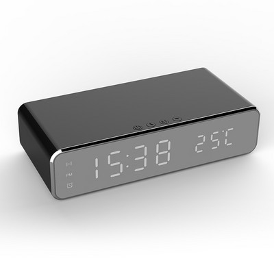 Ceas Deșteptător LED Încărcător fără fir QI Pentru iPhone Samsung Huawei Cu Termometru Digital Afișare Data Ceas Electric