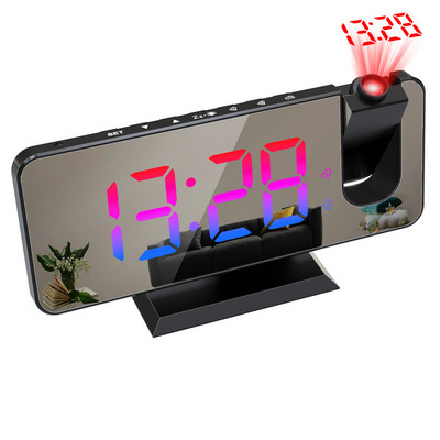 LED digitális intelligens ébresztőóra óra asztali elektronikus asztali órák USB ébresztőóra 180°-os idővetítési szundi funkcióval