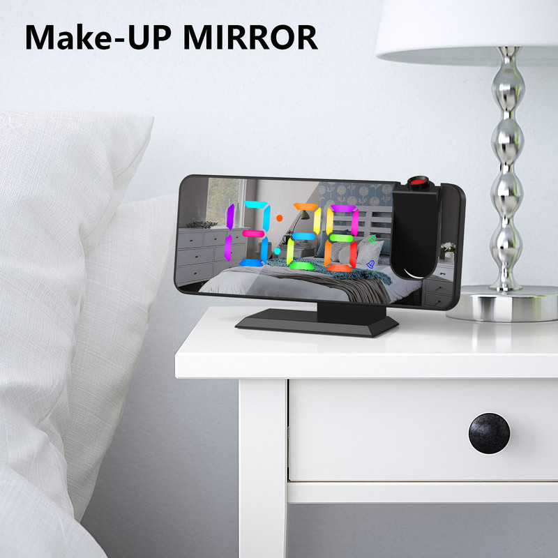 LED digitális intelligens ébresztőóra óra asztali elektronikus asztali órák USB ébresztőóra 180°-os idővetítési szundi funkcióval