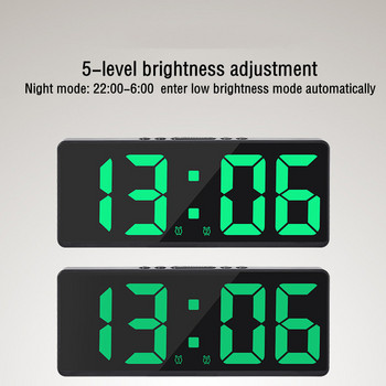 Ακρυλικό/Καθρέφτης Ψηφιακό Ξυπνητήρι Φωνητικός έλεγχος Αναβολή νυχτερινής λειτουργίας Επιτραπέζιο ρολόι 12/24 ωρών Λειτουργία κατά της διαταραχής Ηλεκτρονικό ρολόι LED