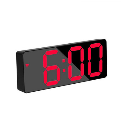 Akril/tükrös digitális ébresztőóra Hangvezérlés Szundi Éjszakai mód Asztali óra 12/24H Zavarásgátló funkció Elektronikus LED óra