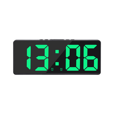 Akril/tükrös digitális ébresztőóra Hangvezérlés Szundi Éjszakai mód Asztali óra 12/24H Zavarásgátló funkció Elektronikus LED óra