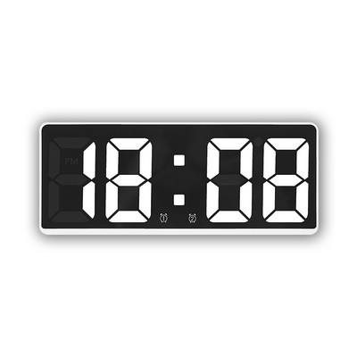 Akril/tükrös digitális ébresztőóra Hangvezérlés Szundi Éjszakai mód Asztali óra 12/24H Zavarásgátló funkció Elektronikus LED óra