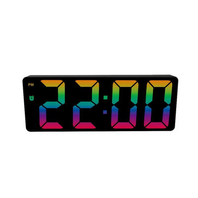 Akril/tükrös digitális ébresztőóra Hangvezérlés Szundi Éjszakai mód Asztali óra 12/24H Zavarásgátló funkció Elektronikus LED óra