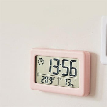 ChuHan Цифров часовник Термометър Хигрометър Метър LED вътрешен електронен монитор за влажност Часовник Настолни настолни часовници за дома