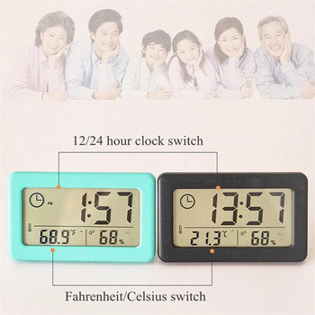 ChuHan Цифров часовник Термометър Хигрометър Метър LED вътрешен електронен монитор за влажност Часовник Настолни настолни часовници за дома