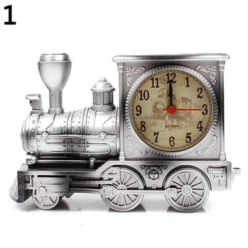 Гореща разпродажба анимационен локомотив влак будилник античен двигател дизайн маса декорация на бюро