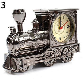 Гореща разпродажба анимационен локомотив влак будилник античен двигател дизайн маса декорация на бюро