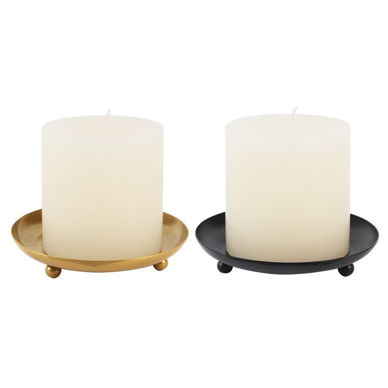 Ziemeļvalstu stila kaltas dzelzs apaļa svečtura svečtura galda apdare