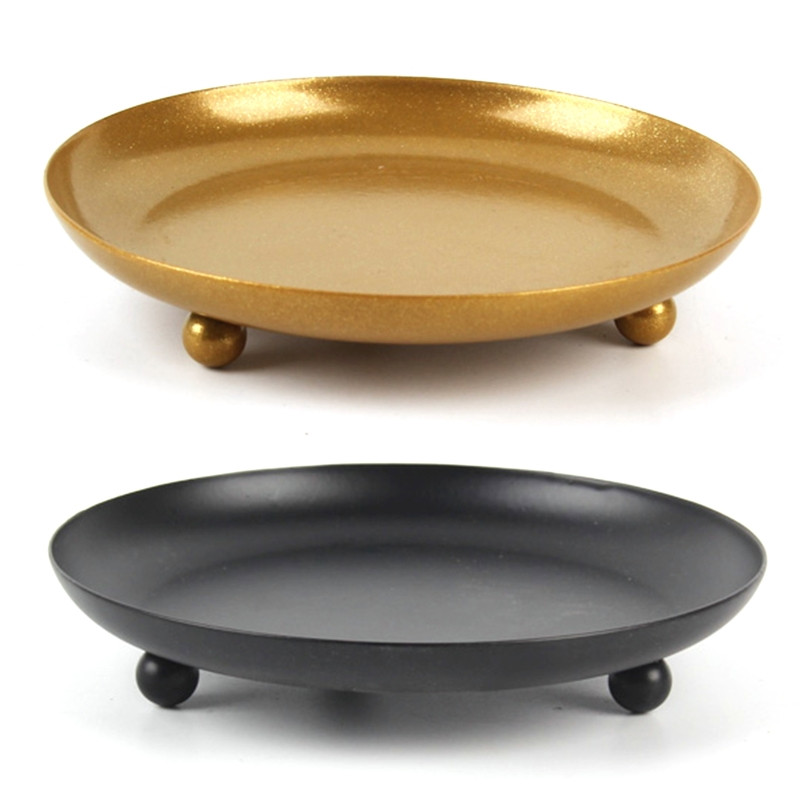 Ziemeļvalstu stila kaltas dzelzs apaļa svečtura svečtura galda apdare