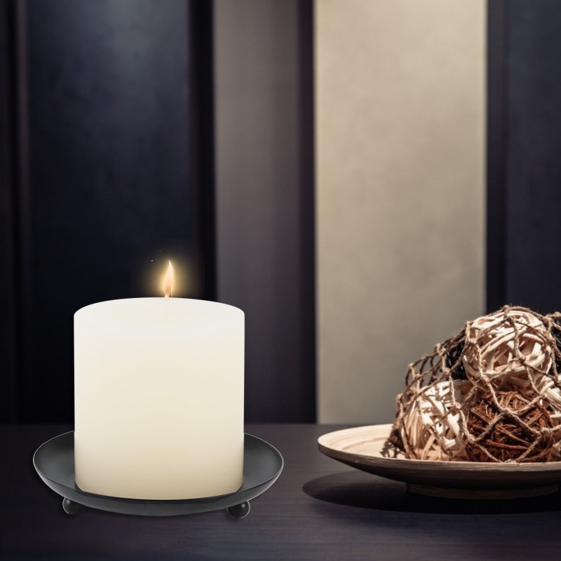 Ziemeļvalstu stila kaltas dzelzs apaļa svečtura svečtura galda apdare