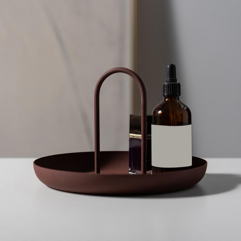 Stolna ladica za pohranu, nordijske plastične okrugle ladice za nakit, dnevni boravak, kuhinjski stol, poslužavnik za obroke, grickalice, tanjur s ručkom, uređenje doma